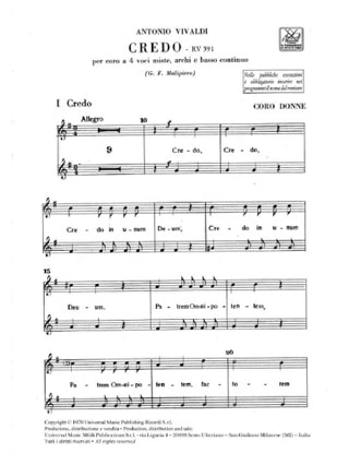 Credo RV 591. Set de Choeurs - VIVALDI - Partition - Chœur